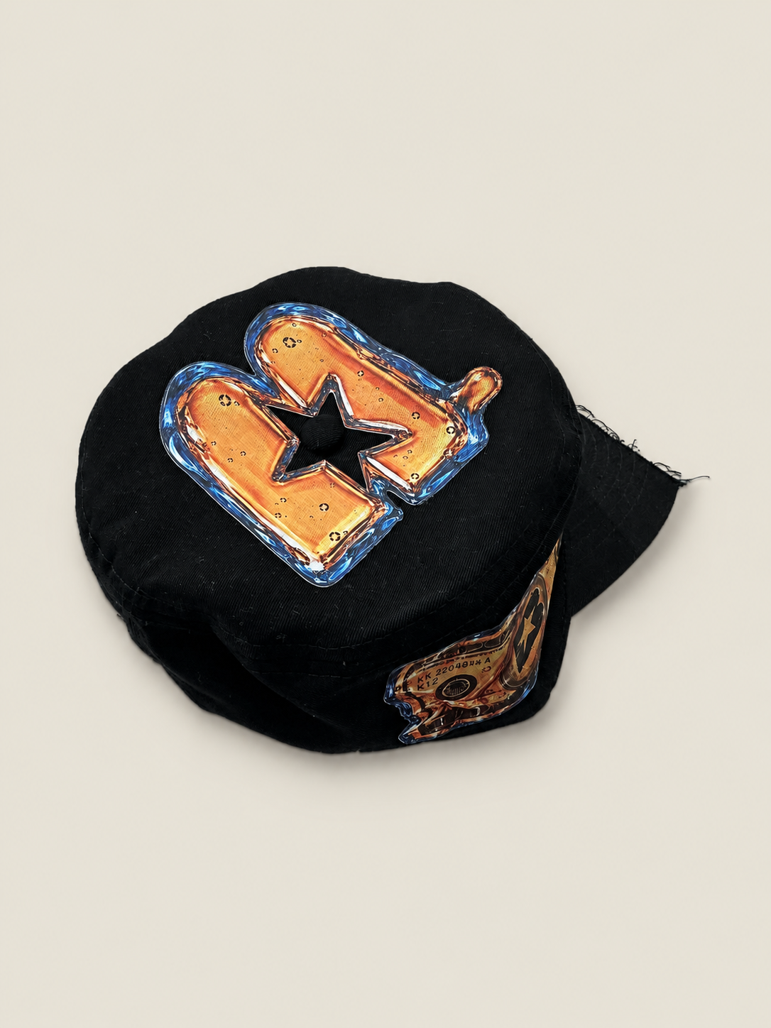Cap Patched Raw Cut