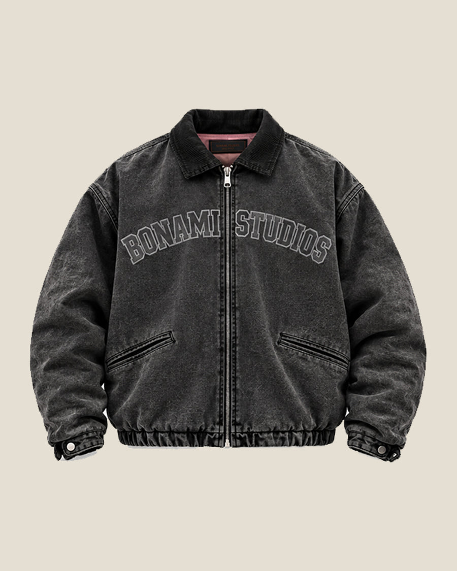 Washed Detroit Work Jacket BLACK