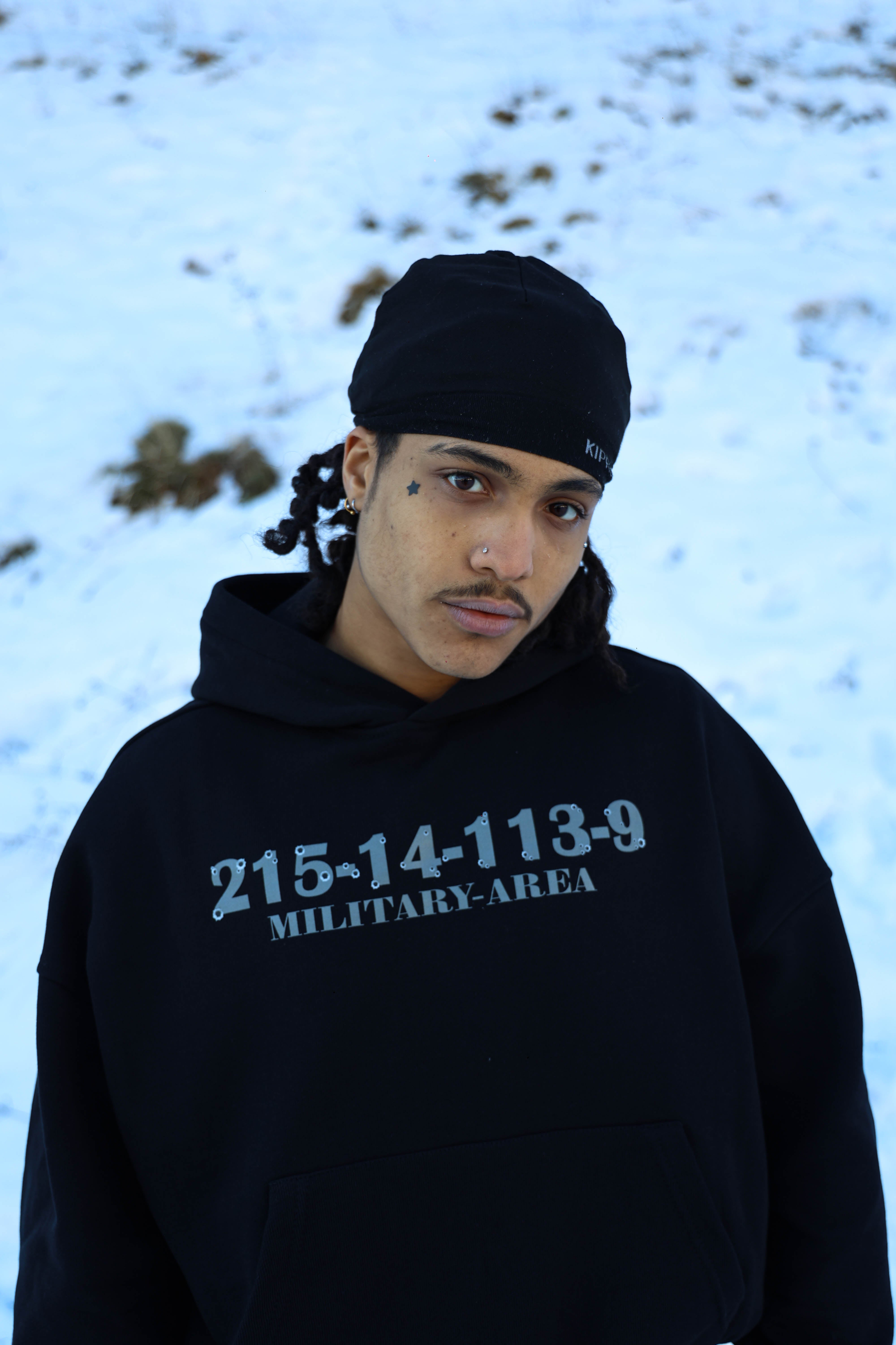 Hoodie Military Area Black