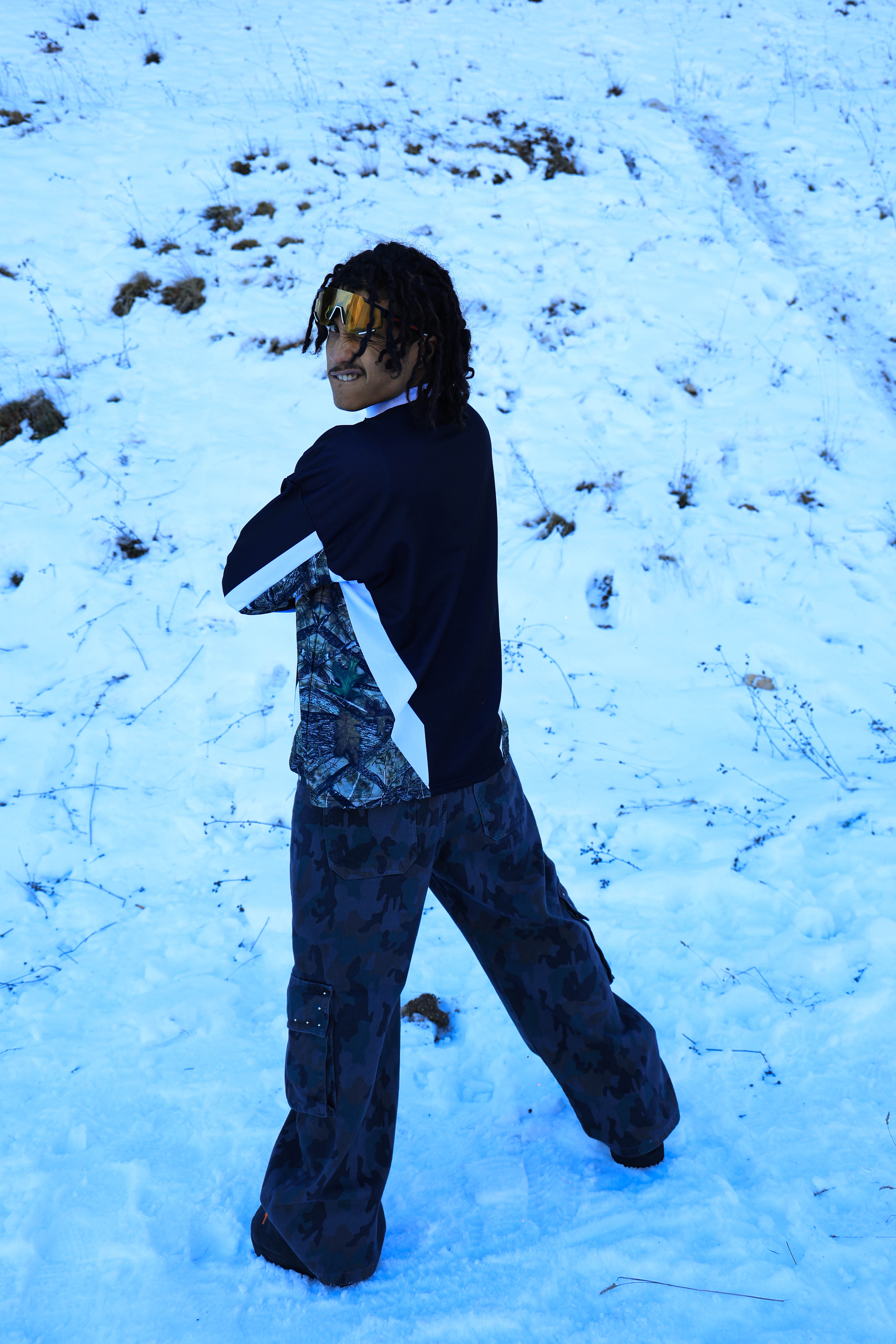 Long Sleeves Camo Club Black