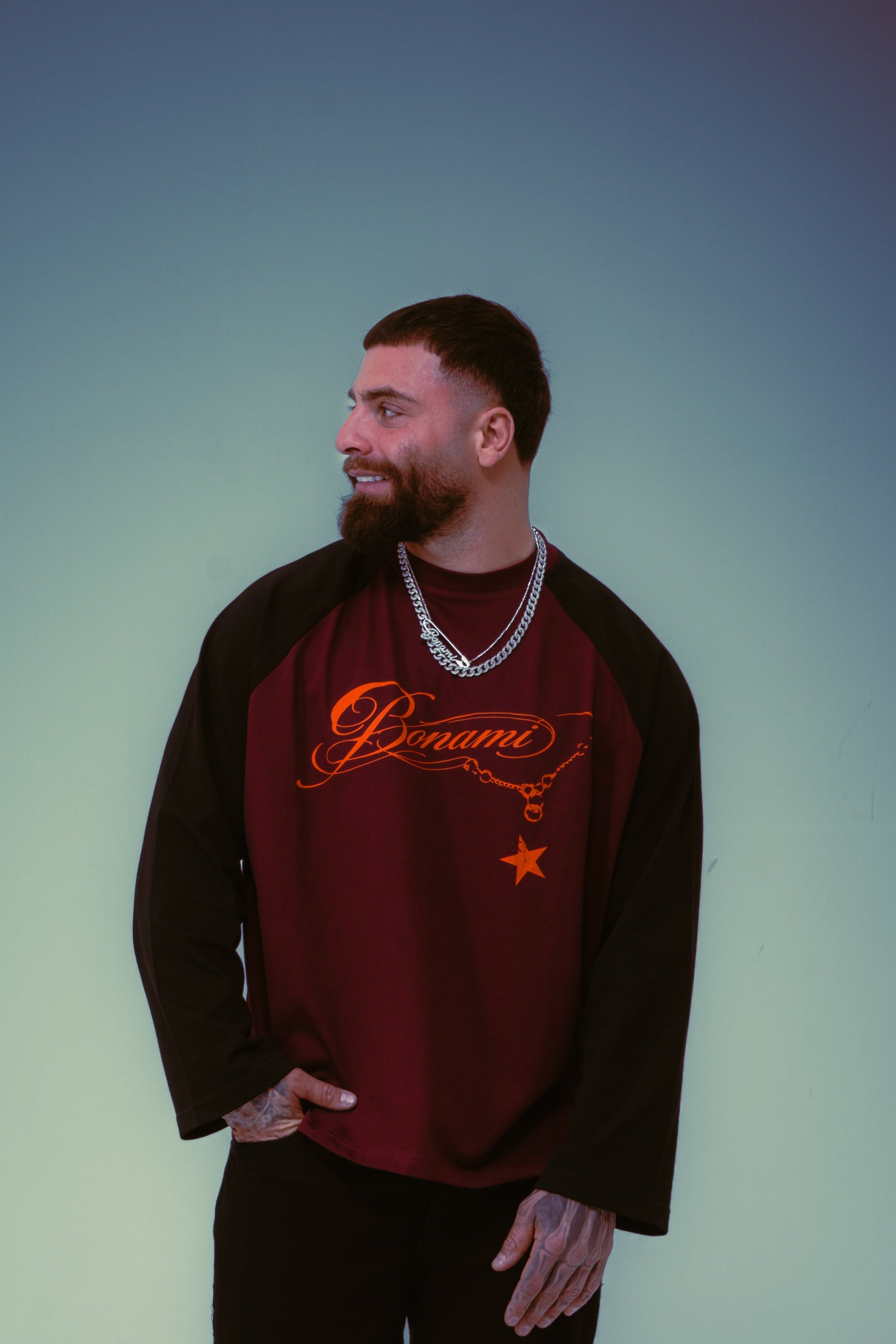 Long Sleeves Chain Bordeaux