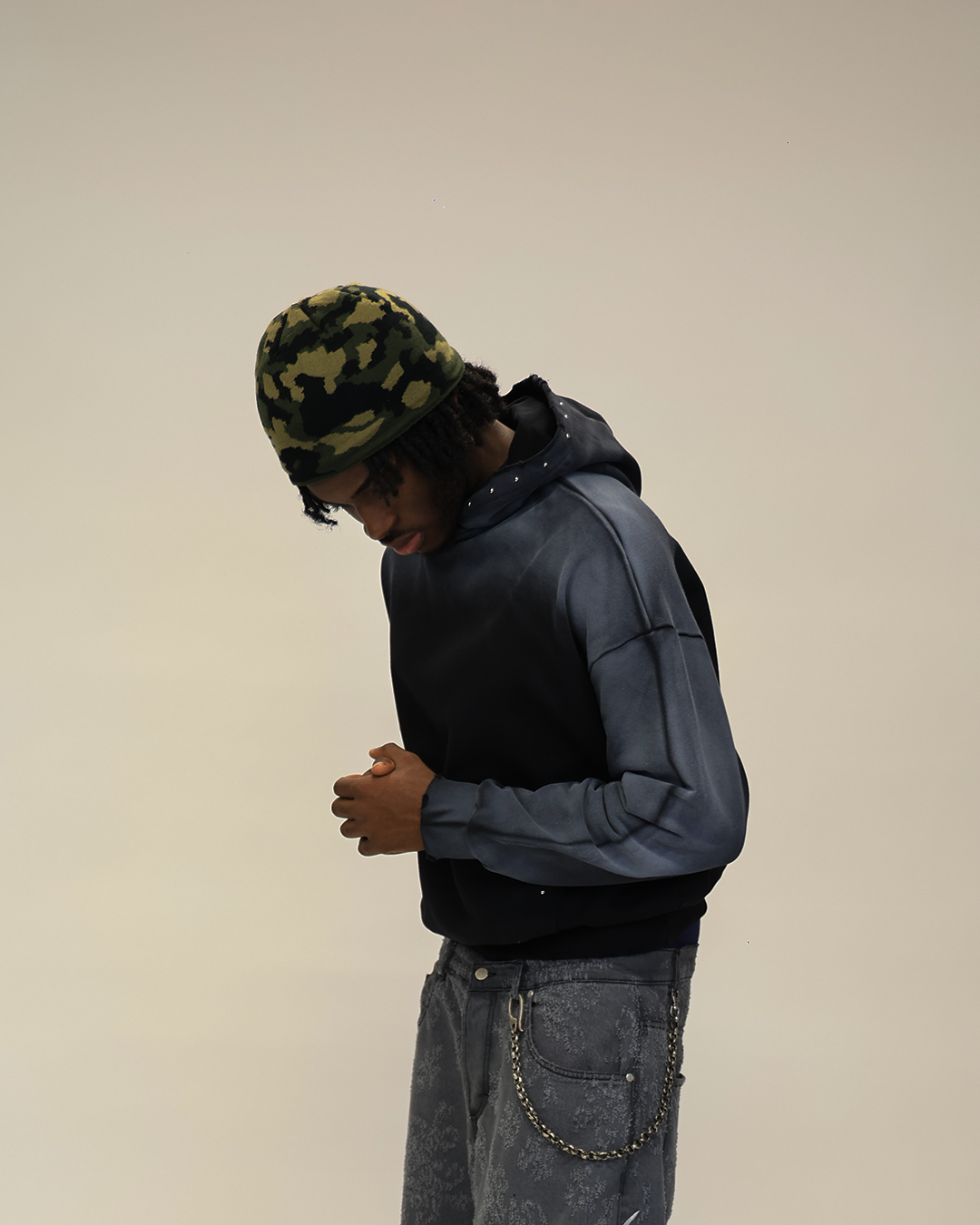 Hoodie Spatter Black