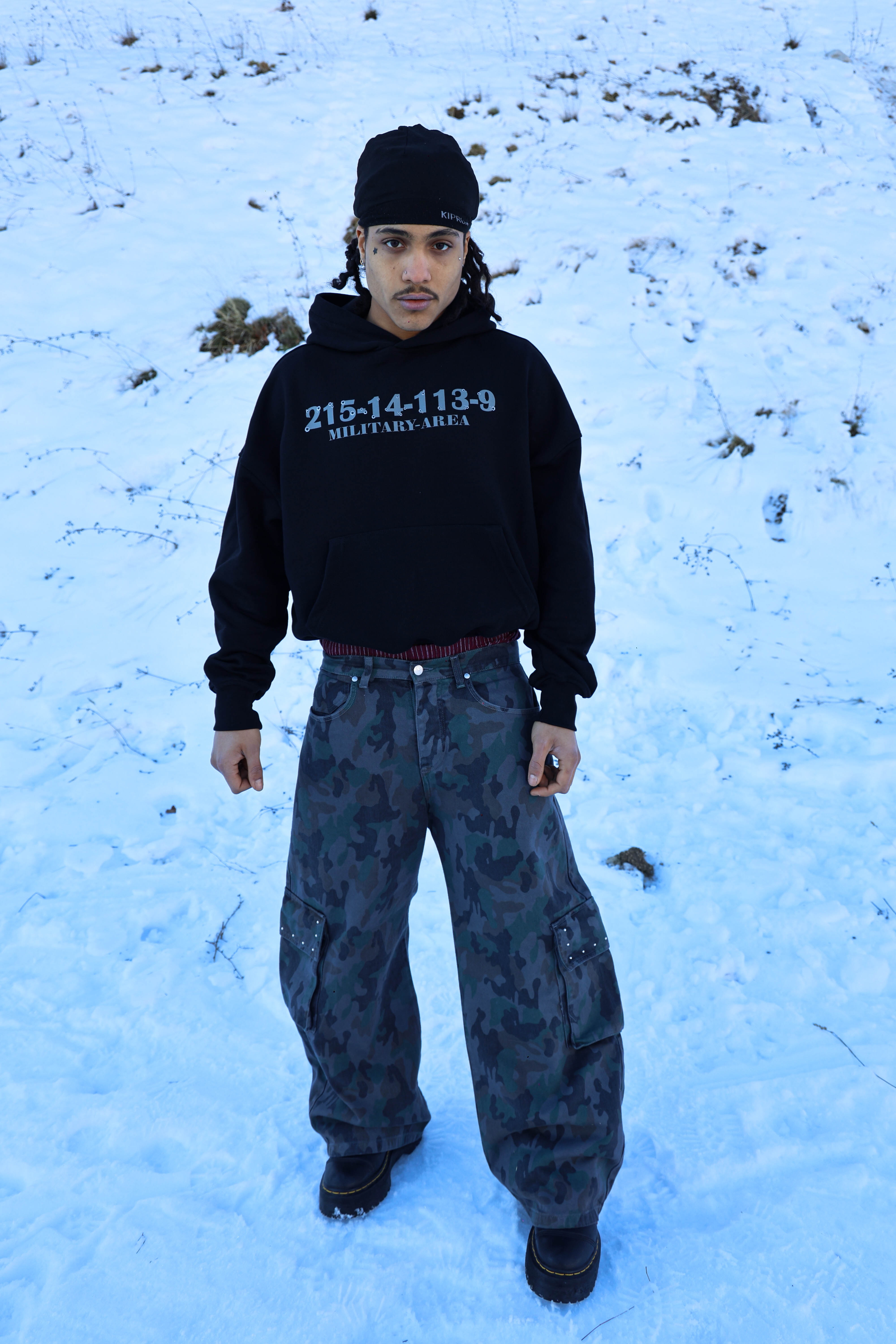 Hoodie Military Area Black