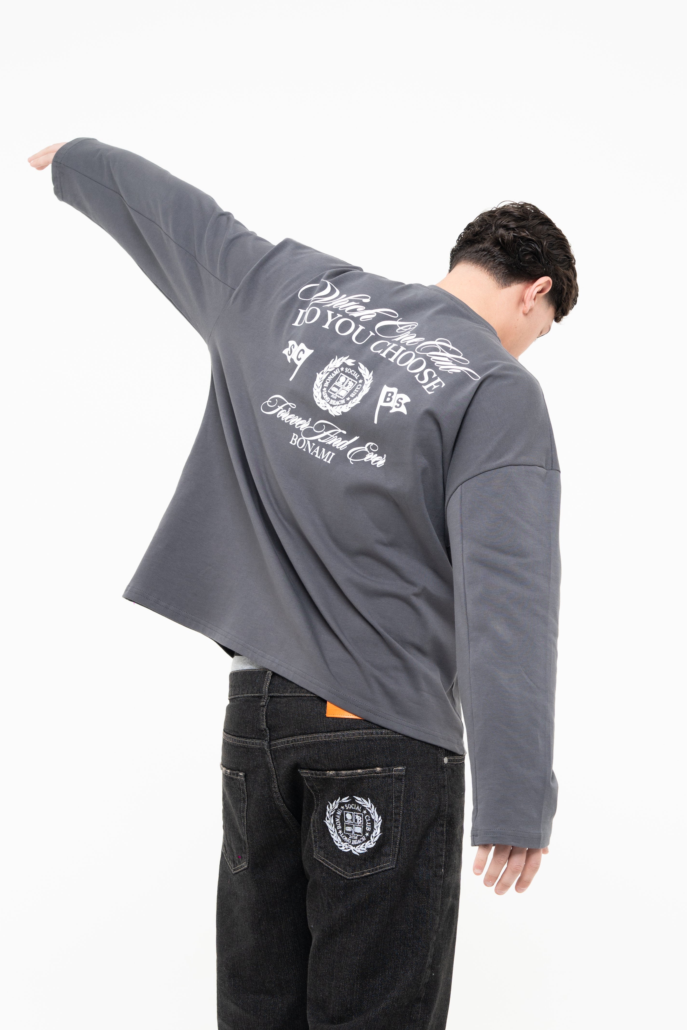 Longsleeves Which One Lead Grey