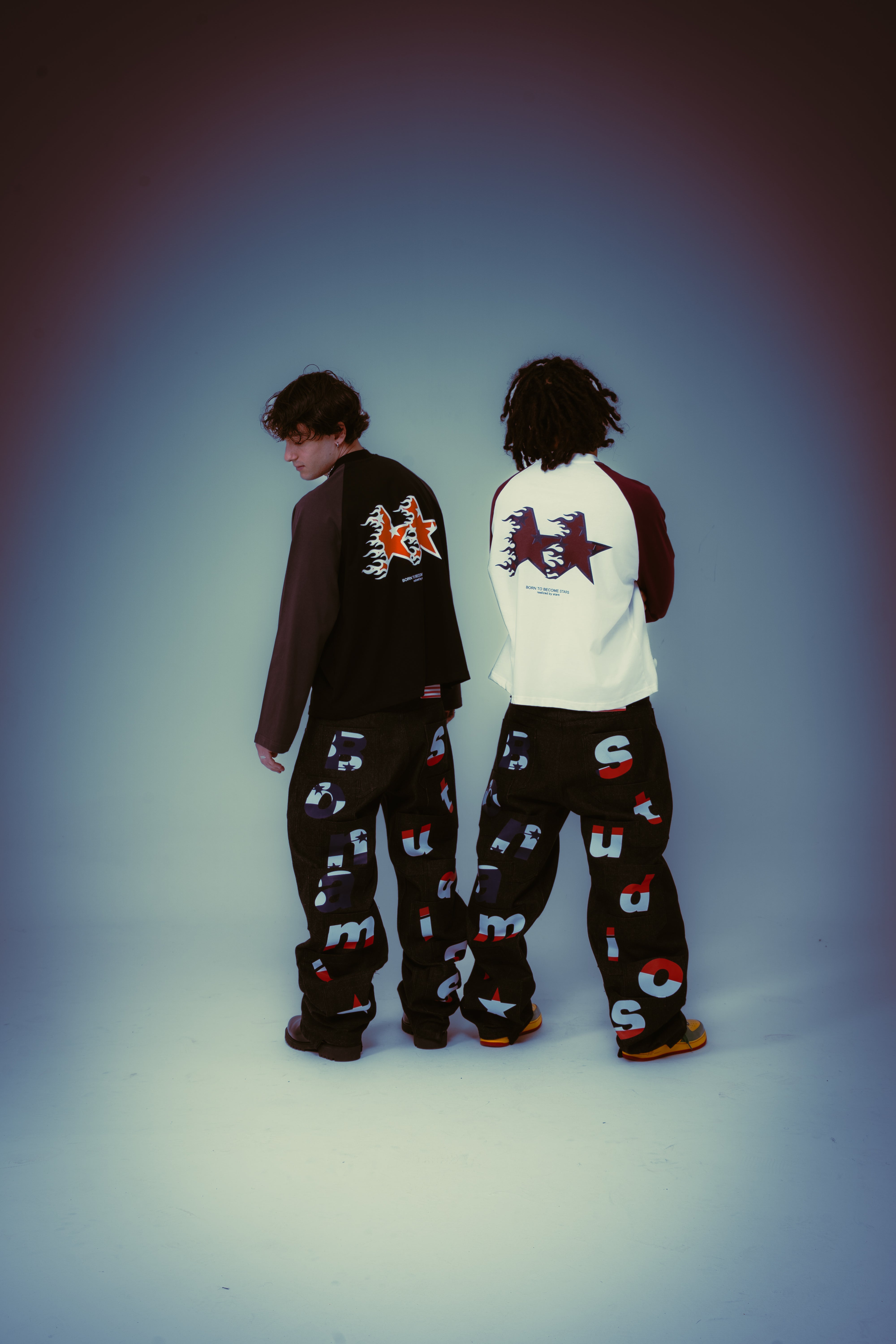 Long Sleeves Fire Stars Black