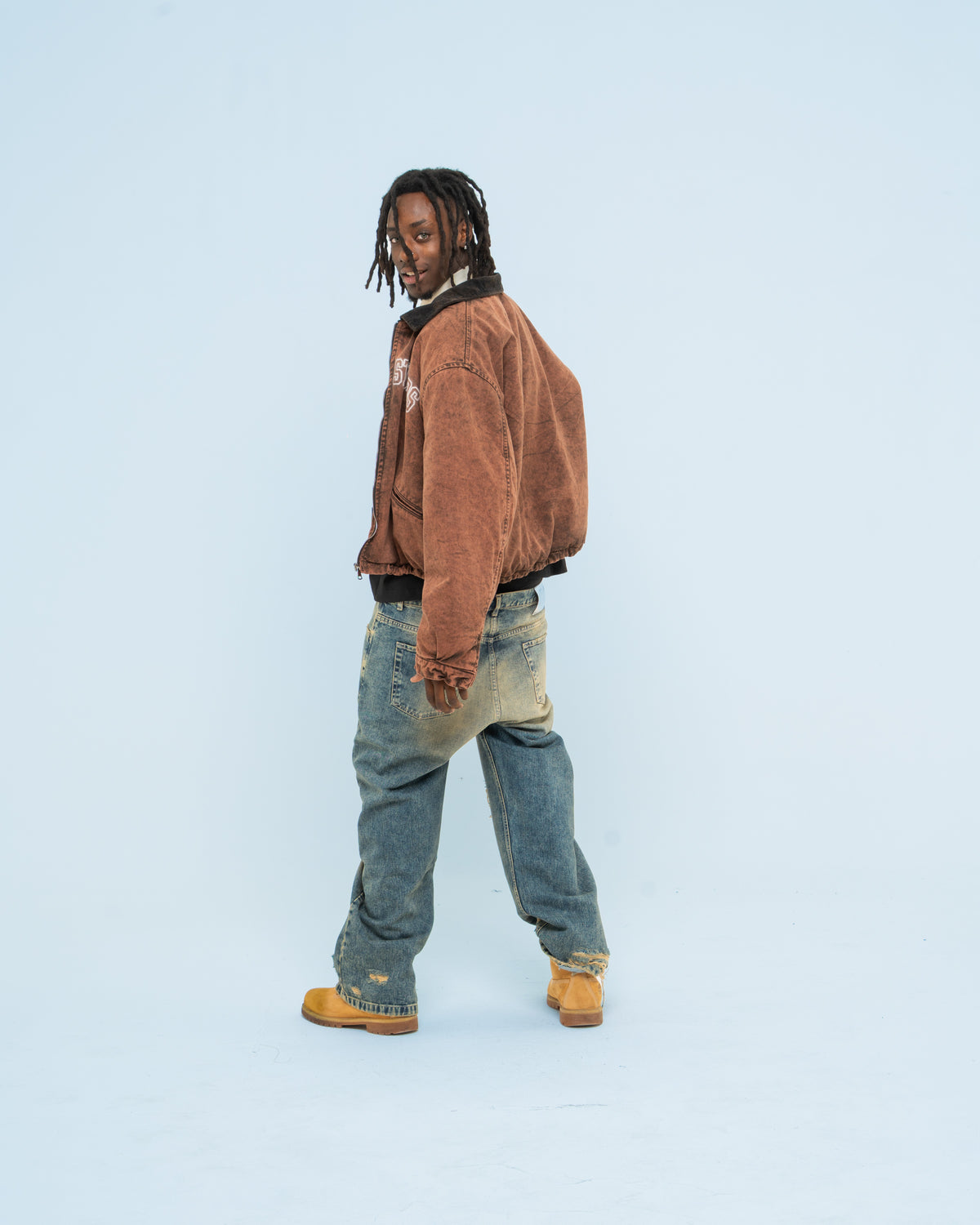 Washed Detroit Work Jacket BROWN