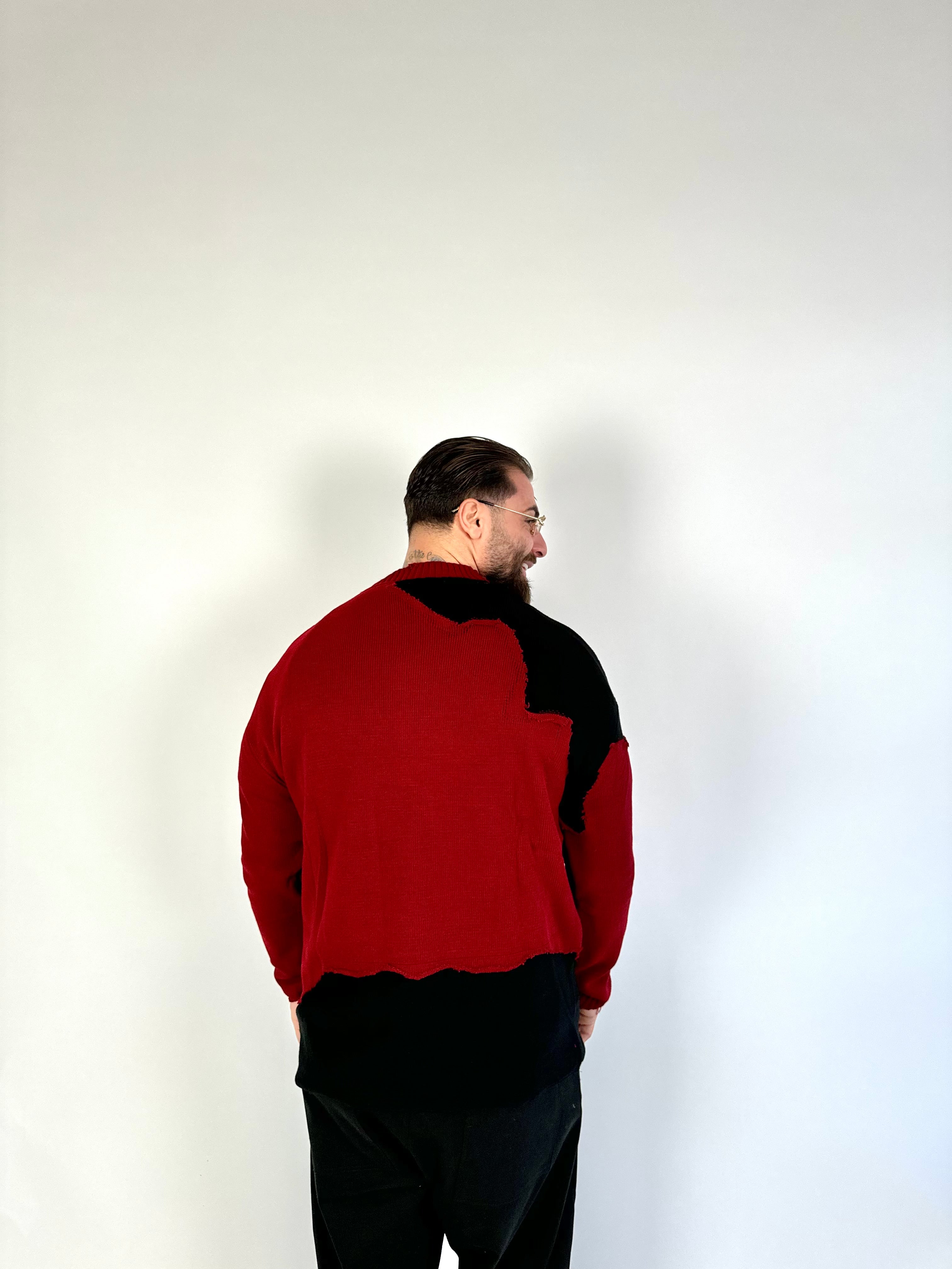 Maglione Bicolor Bordeaux