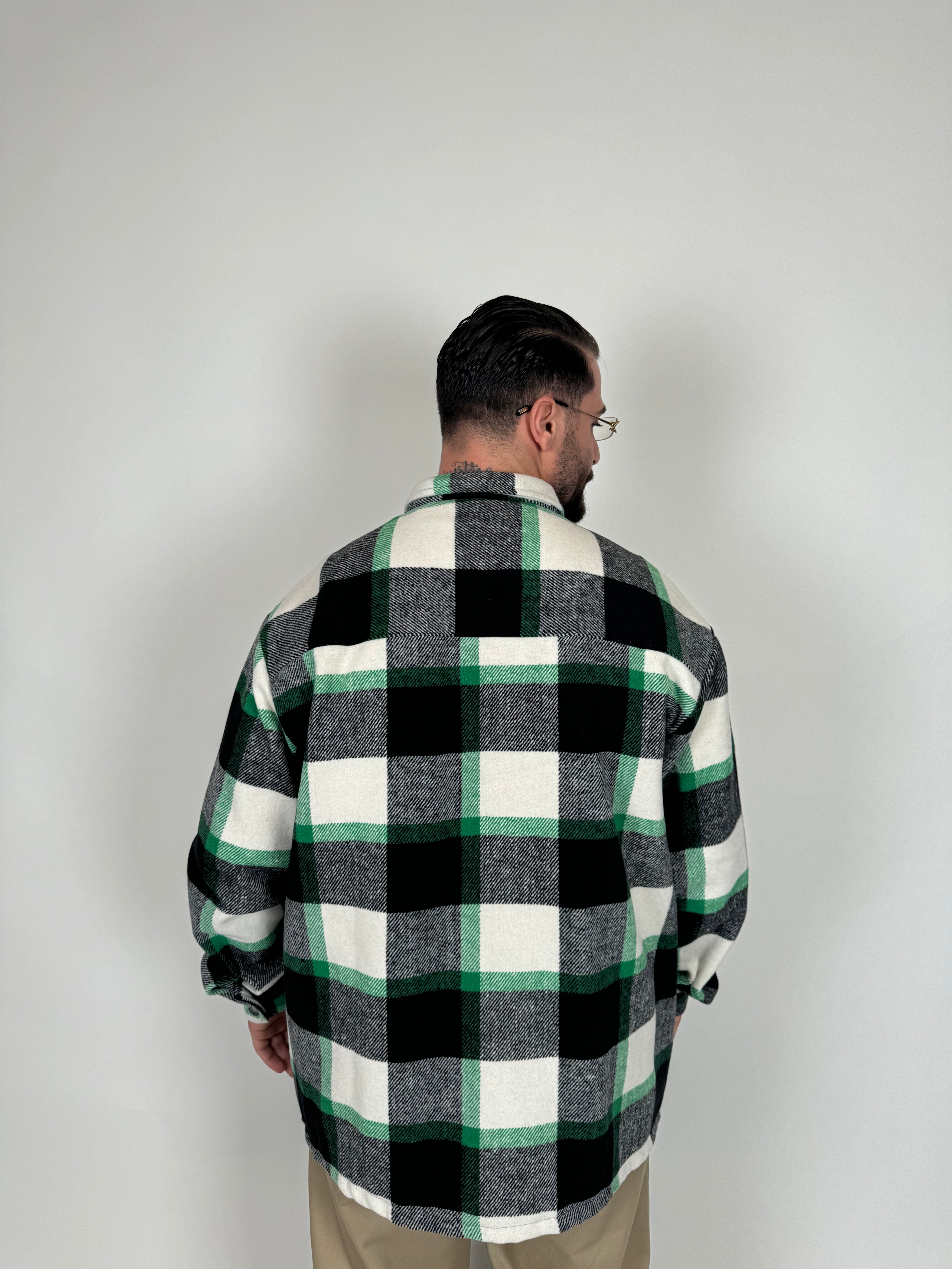 Overshirt Quadri Verde