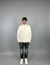 Maglione Sfrangiato Bianco