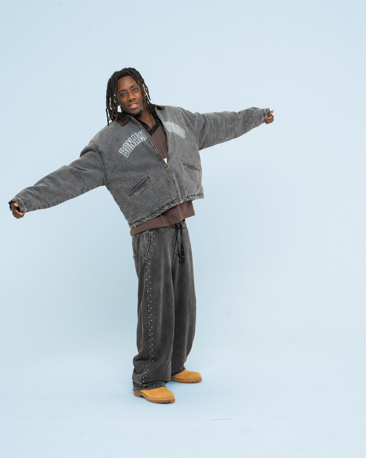 Washed Detroit Work Jacket BLACK