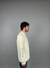 Maglione Sfrangiato Bianco