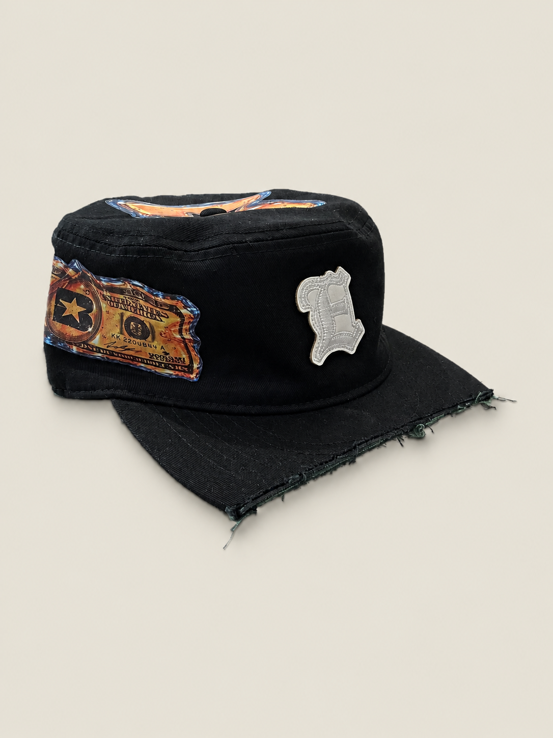 Cap Patched Raw Cut