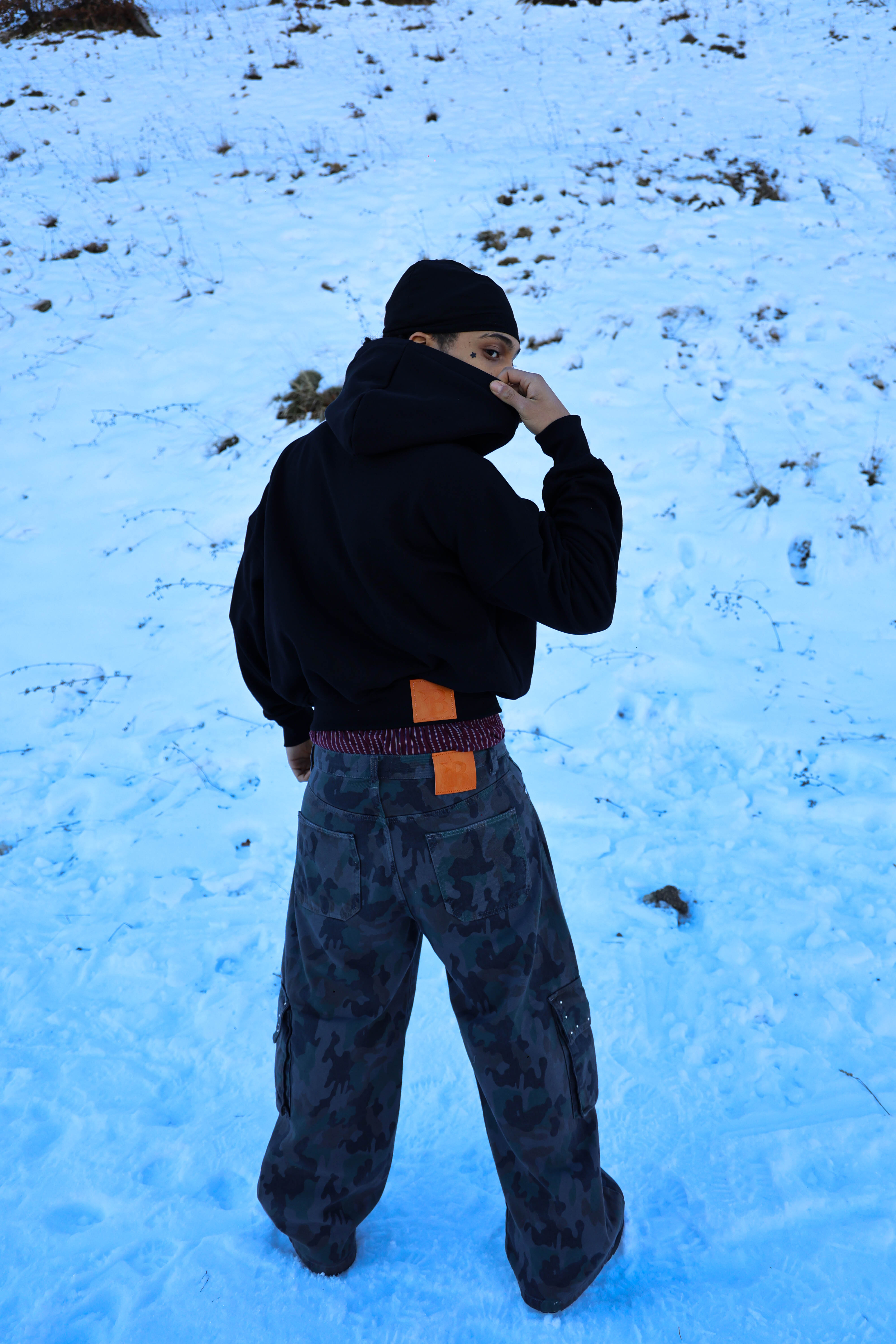 Hoodie Military Area Black