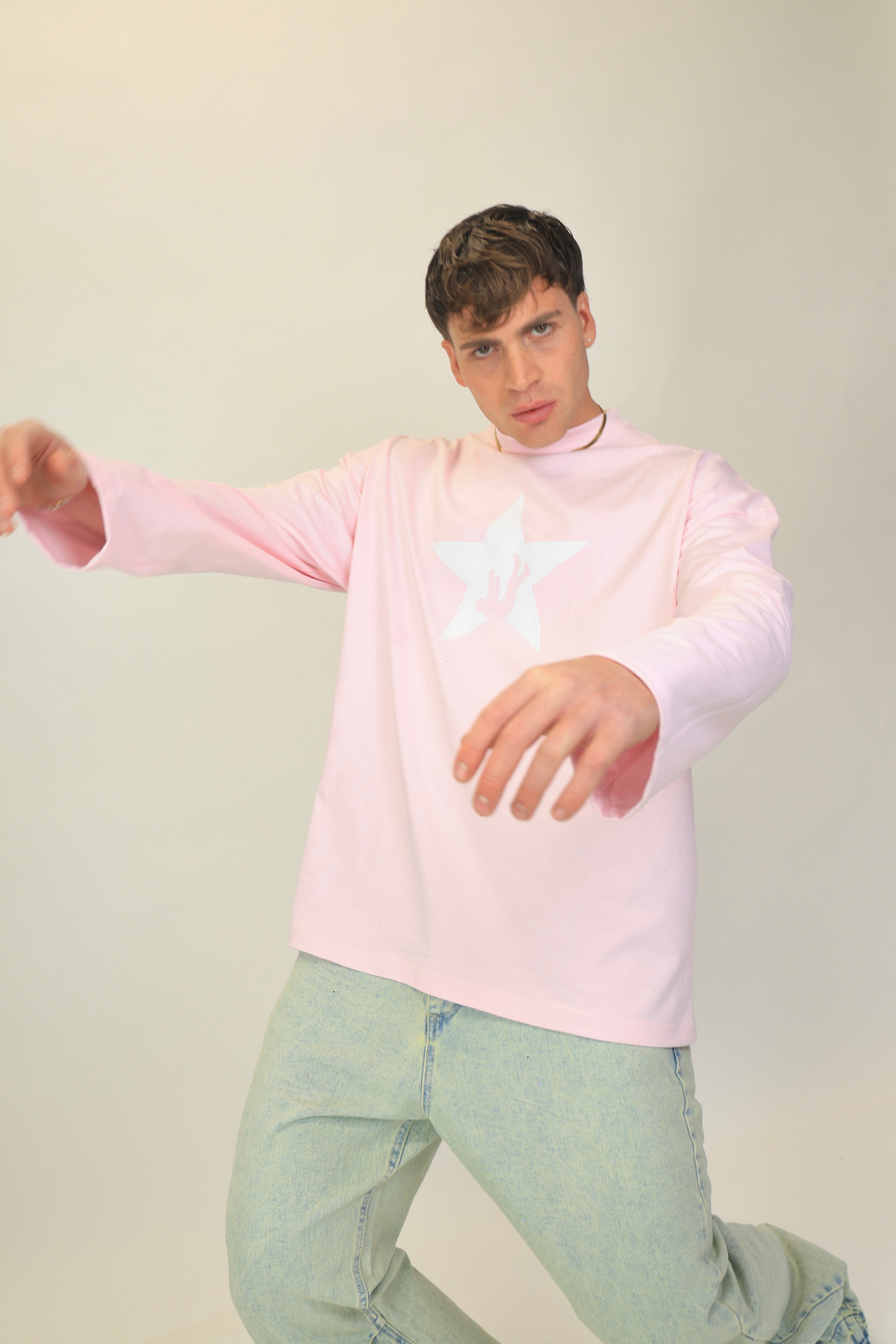 Long Sleeves Fall Star Pink