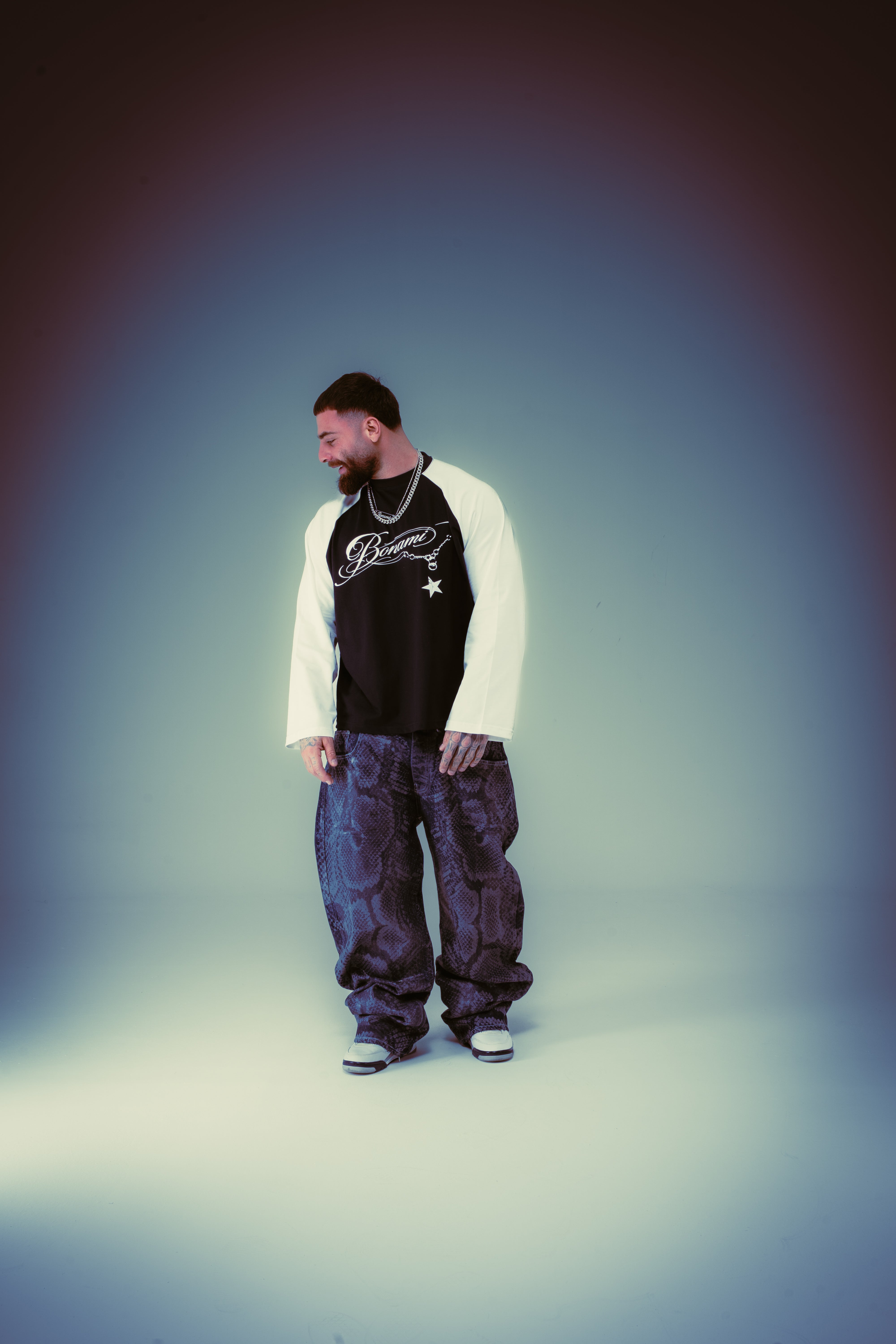 Long Sleeves Chain Blue