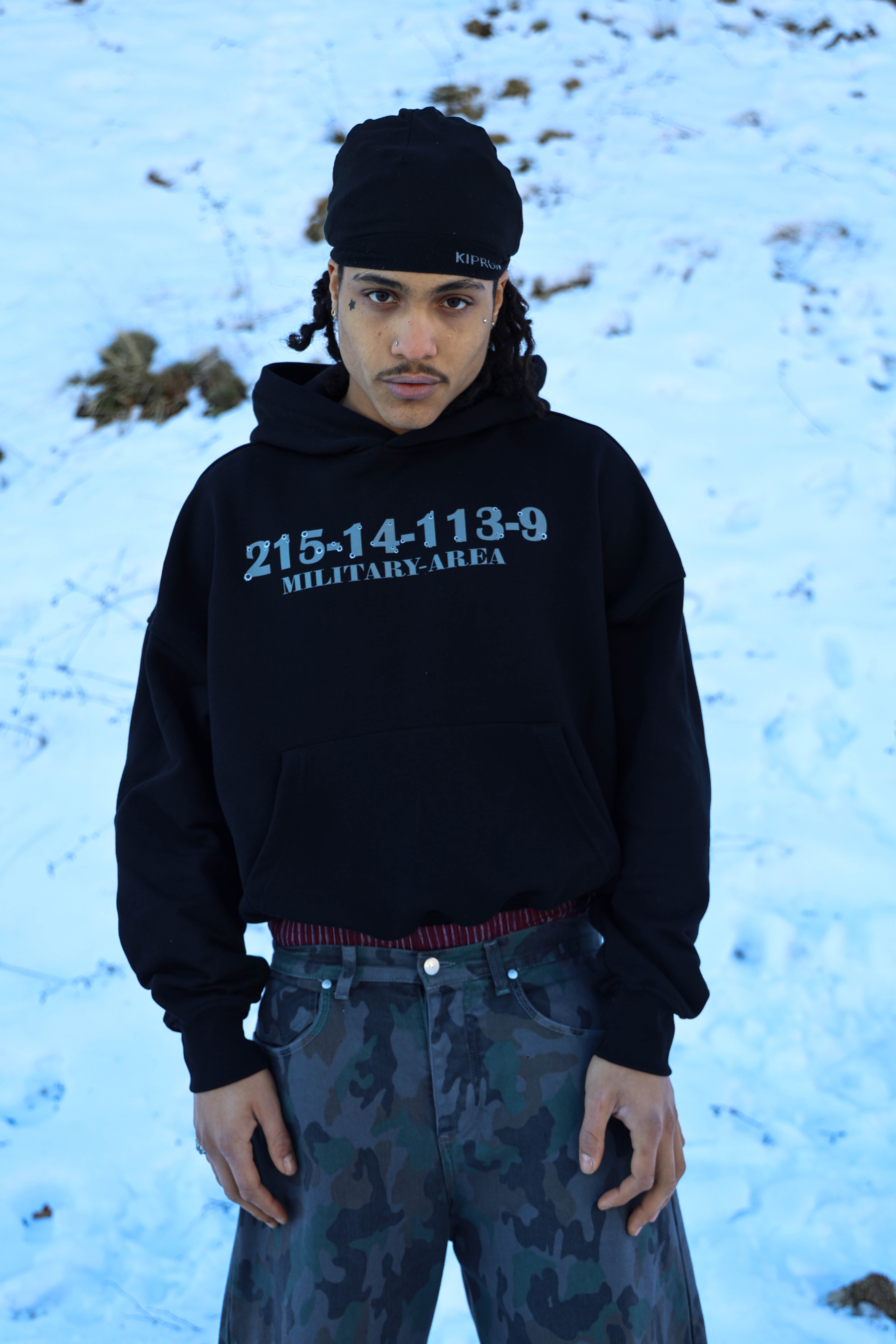 Hoodie Military Area Black