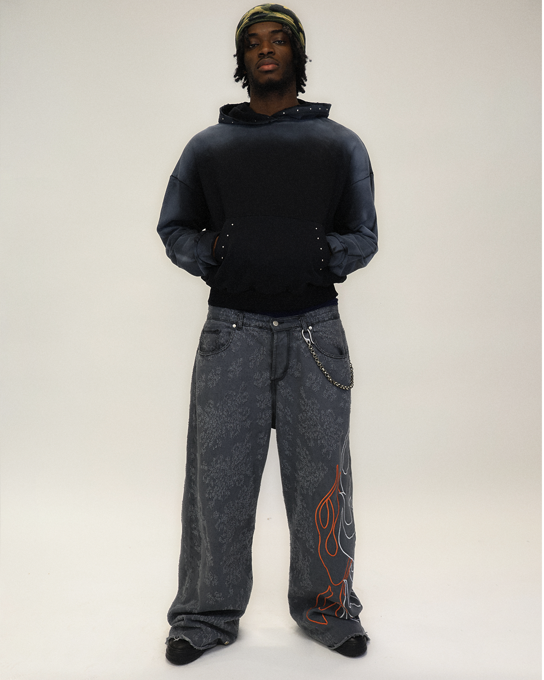 Hoodie Spatter Black