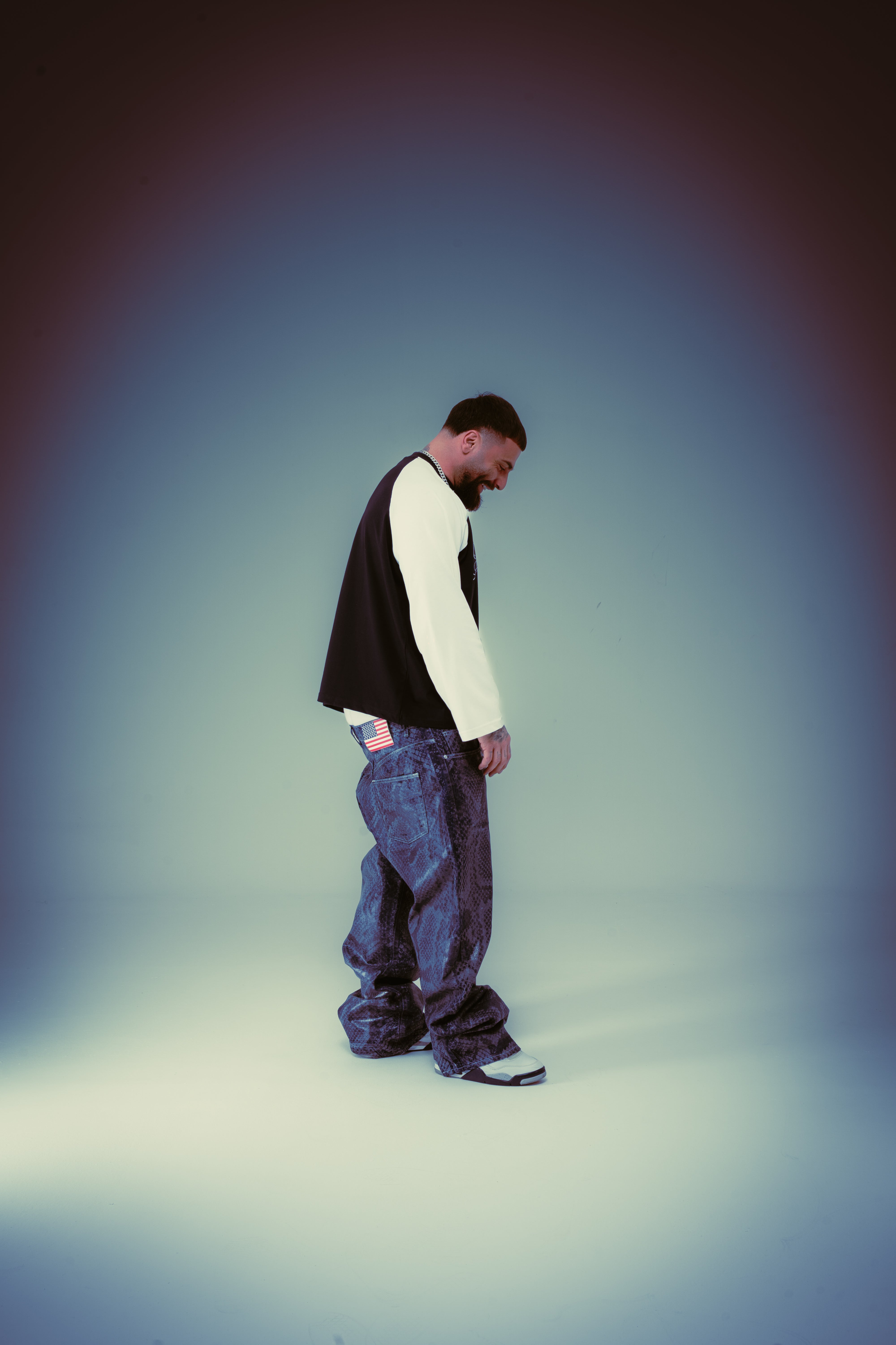 Long Sleeves Chain Blue