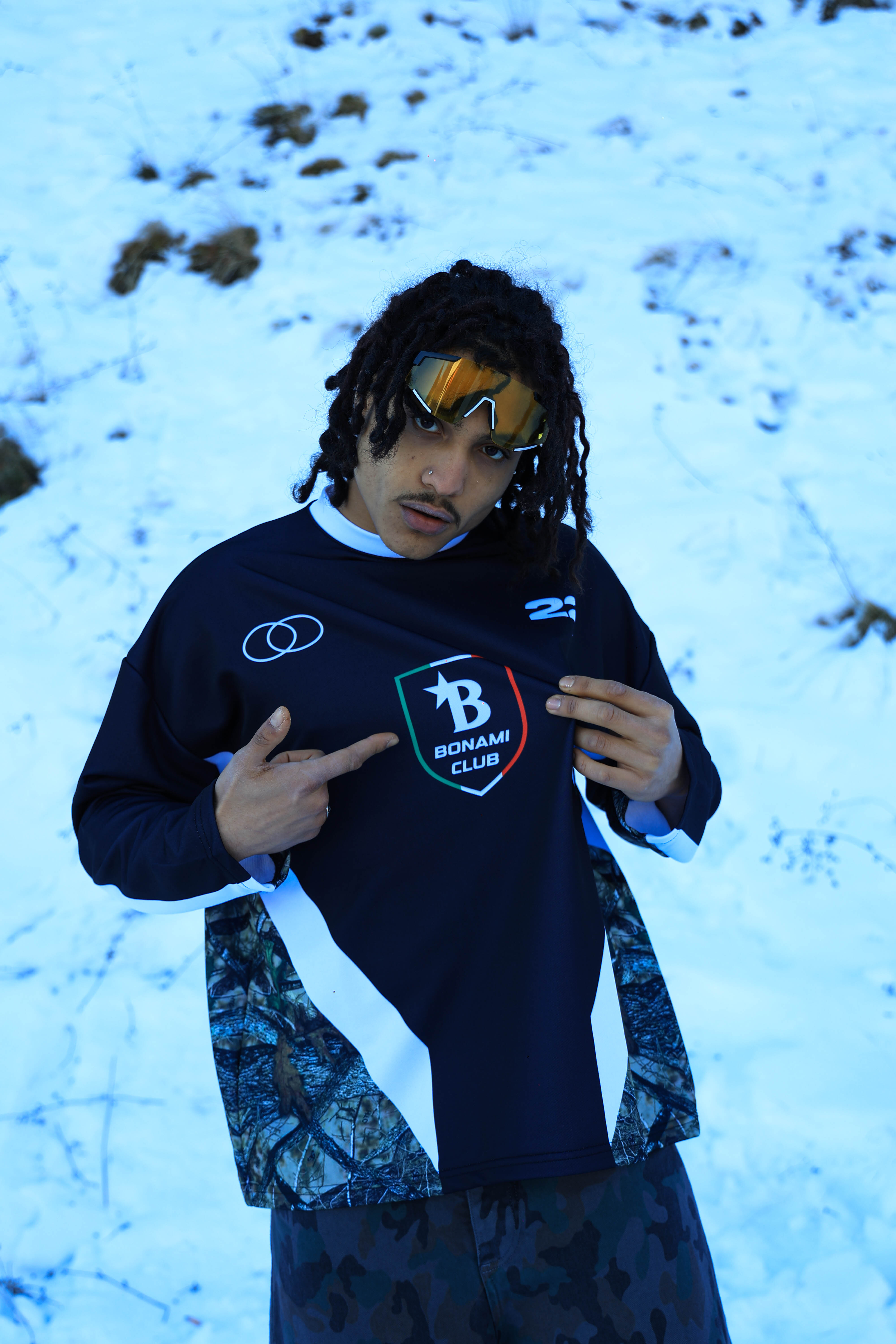 Long Sleeves Camo Club Black