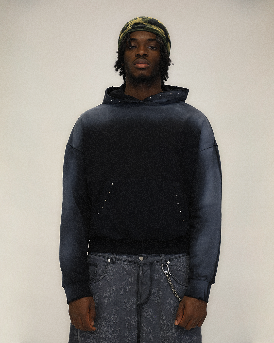 Hoodie Spatter Black